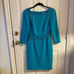 ANTONIO MELANI Teal Long Sleeve Dress Size 2 Wedding Guest Party